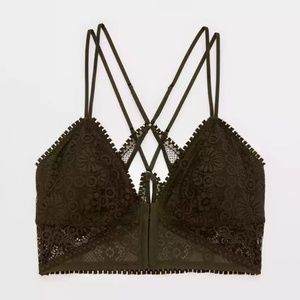 NWOT Aerie Joy Lace Padded Longline Bralette Size Small
